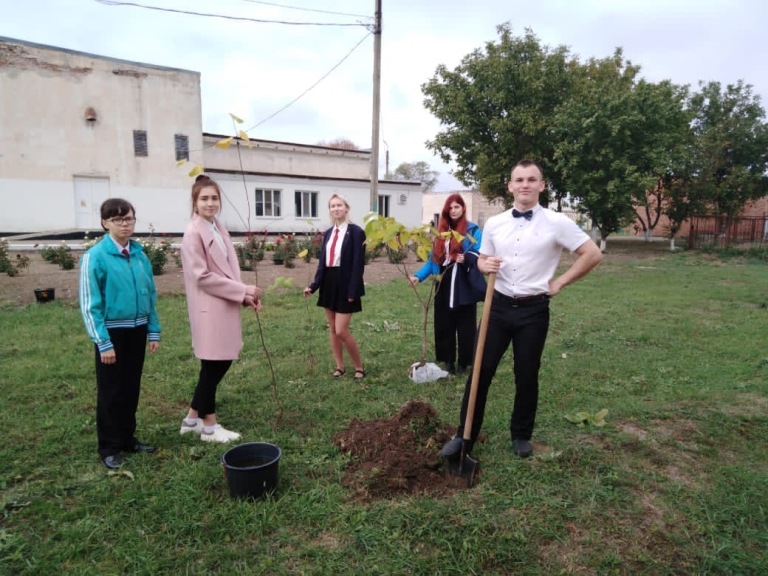 Ученики школы № 21 имени летчика И. Щипанова станицы Ясенской приняли участие в экологической акции «Посади дерево»